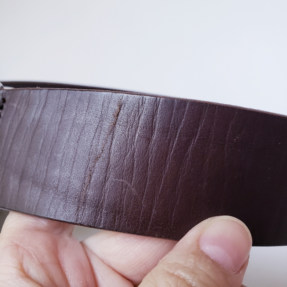 Vintage Abercrombie And Fitch Brown Leather Belt With Large Silver Buckle - Picture 15 of 16